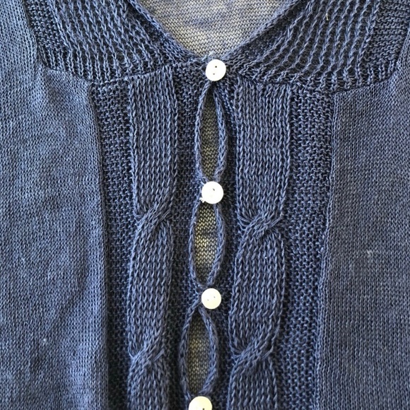 Citron Santa Monica Semi Sheer Button Up Cardigan Sweater - Picture 4 of 6